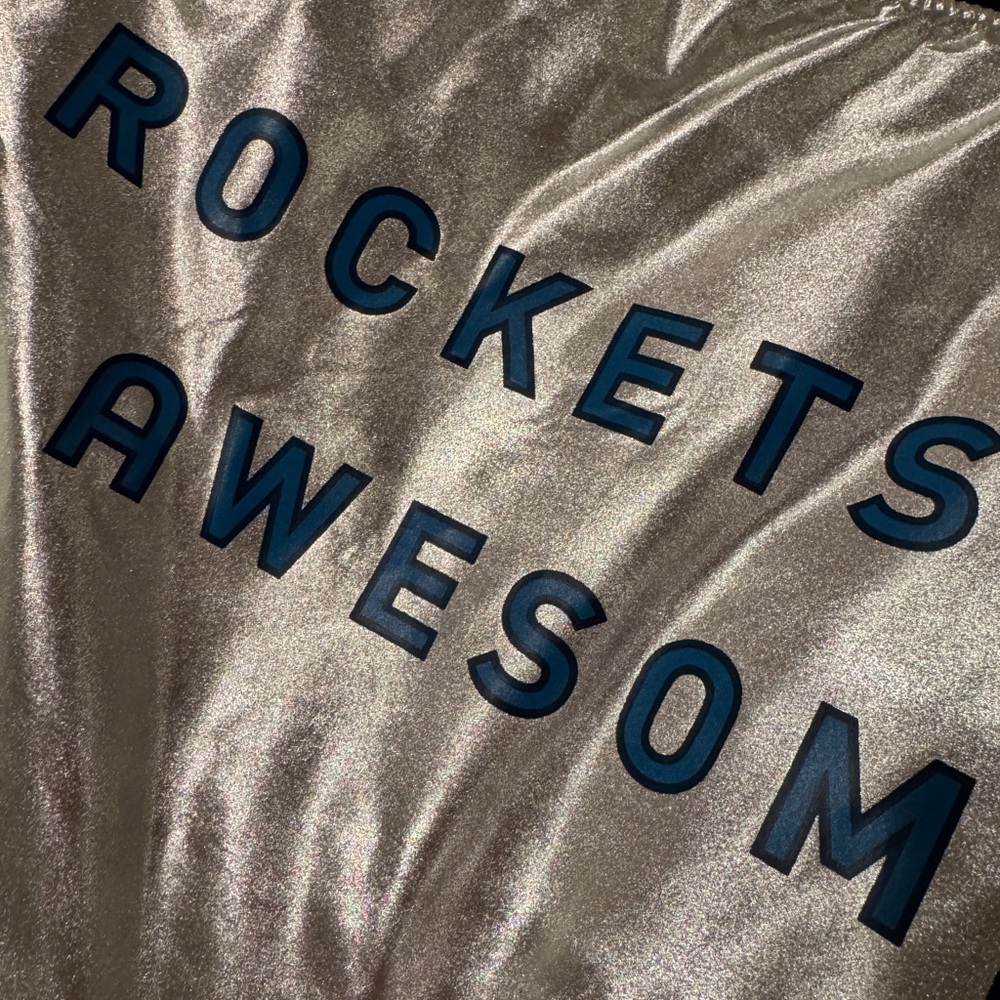 Rockets of Awesome size 12 Kids Metallic Silver Bomber Jacket - Picture 3 of 3